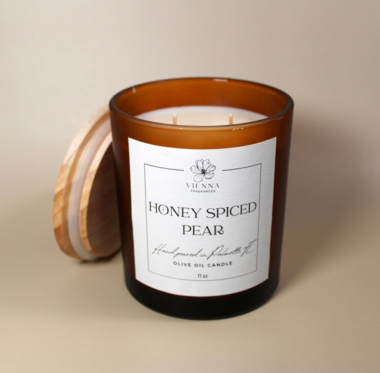 Honey Spiced Pear 11oz Candle (Amber Jar)