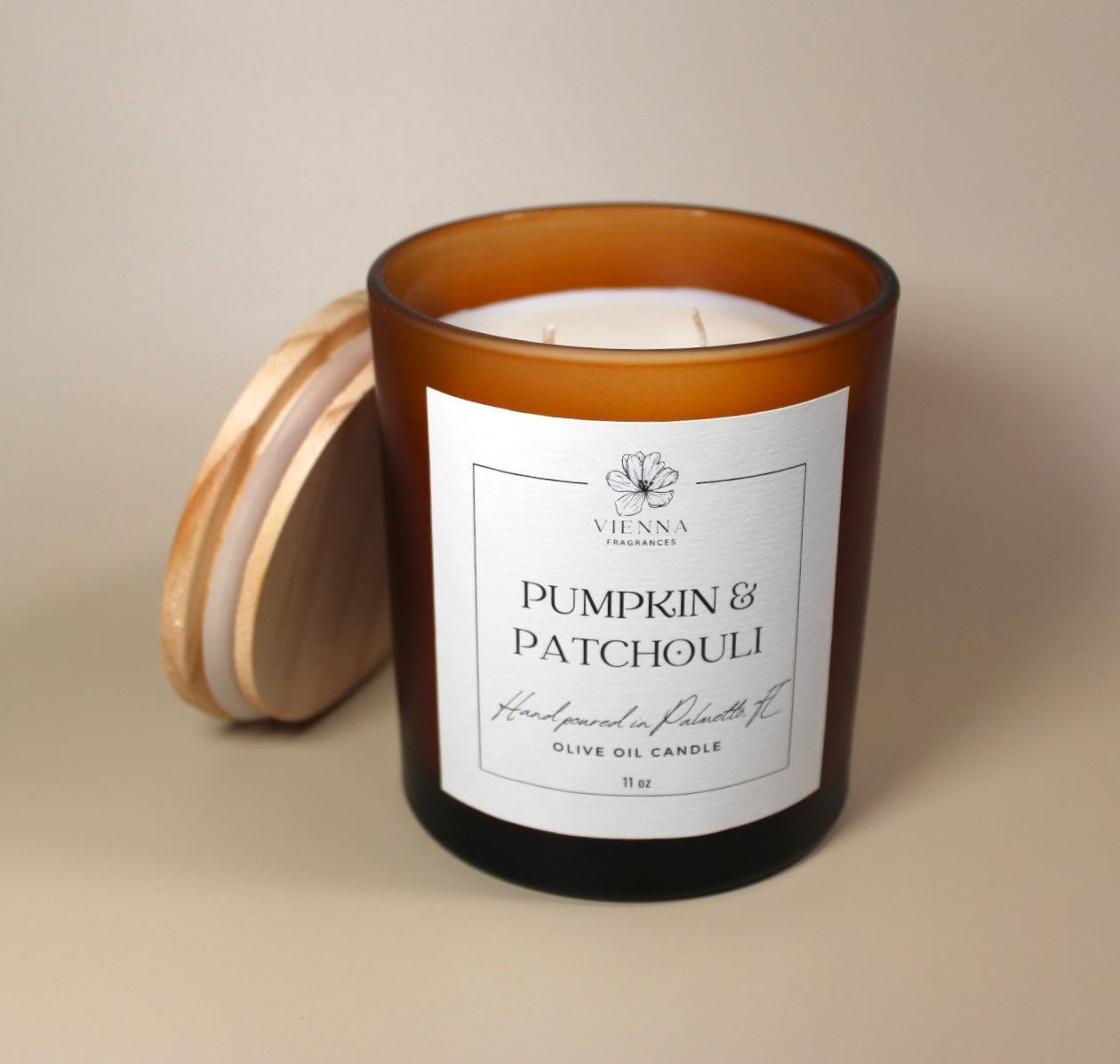 Pumpkin & Patchouli 11oz Candle (Amber Jar)