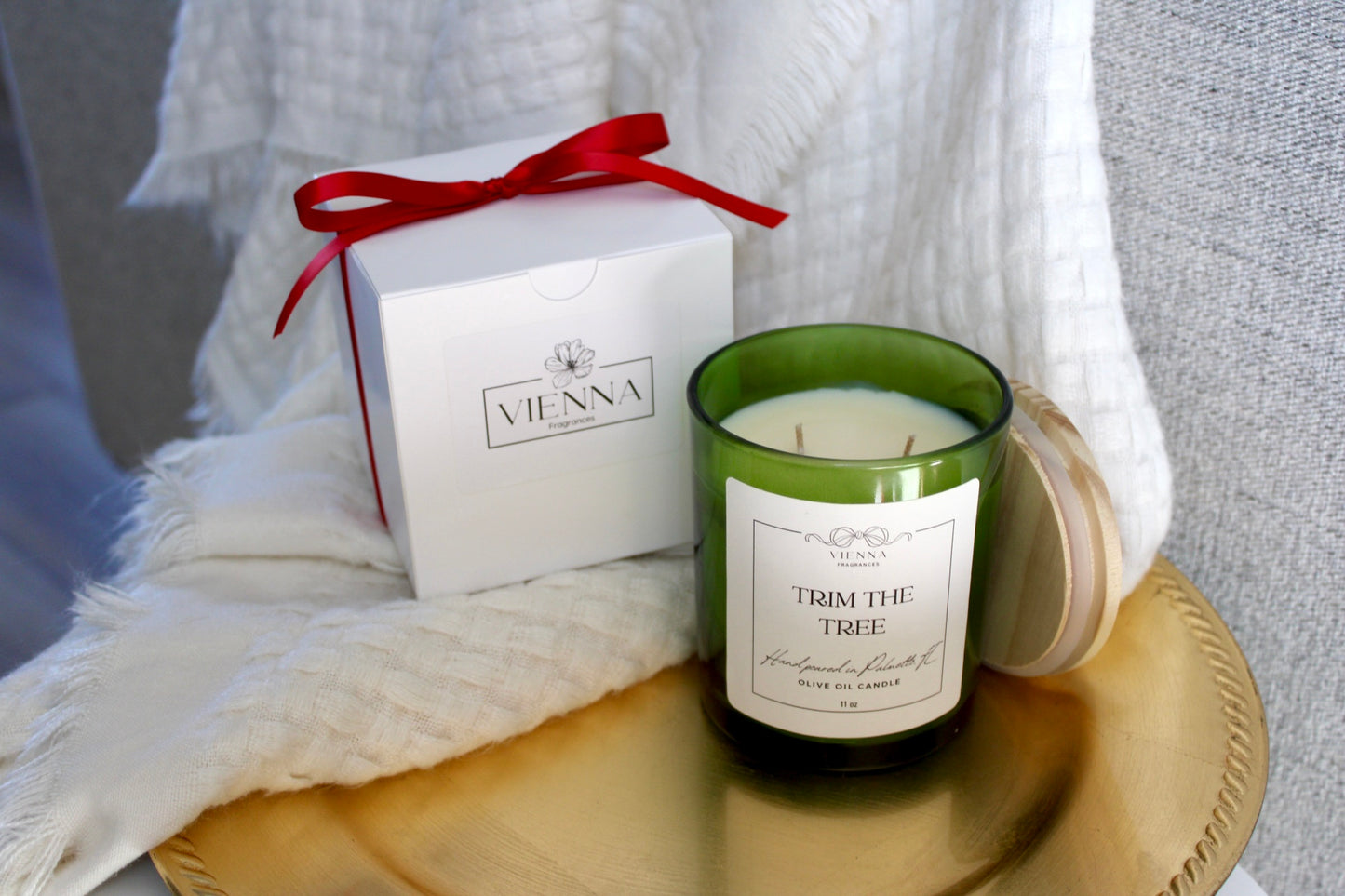 Trim the Tree 11oz Candle (Green Jar)